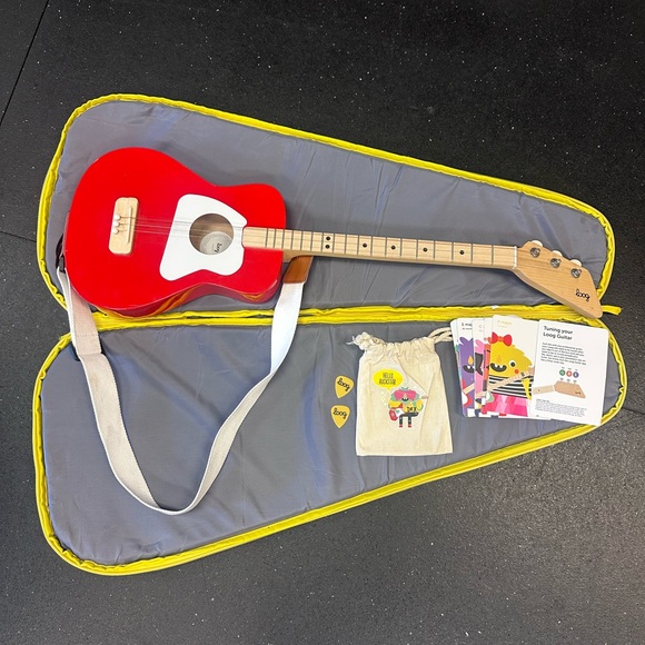 loog Other - Red and Gray Learning Guitar with Soft Case